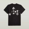 T-shirt met grafische print en sierranden aan de achterkant
