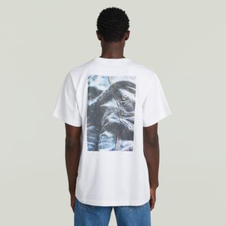 T-shirt met losse fotoprint op de rug