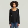 T-shirt met ronde hals en lange mouwen T-shirt met ronde hals en lange mouwen
