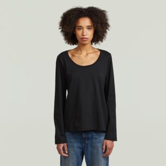 T-shirt met ronde hals en lange mouwen