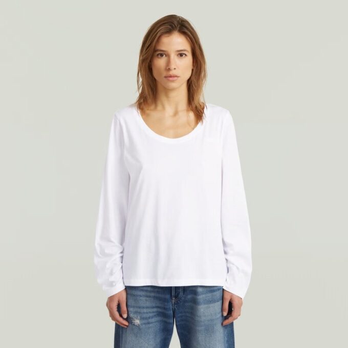 T-shirt met ronde hals en lange mouwen T-shirt met ronde hals en lange mouwen