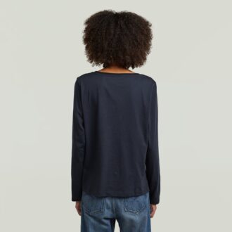 T-shirt met ronde hals en lange mouwen