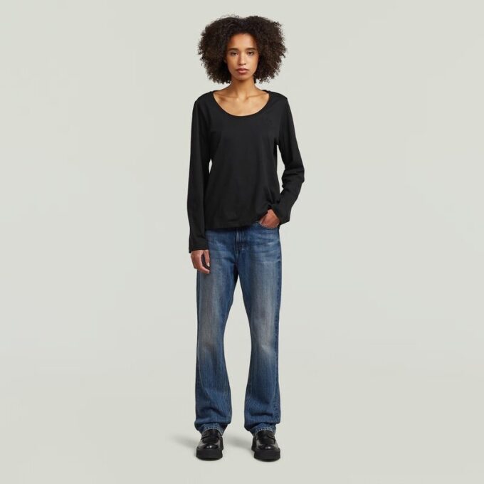 T-shirt met ronde hals en lange mouwen T-shirt met ronde hals en lange mouwen
