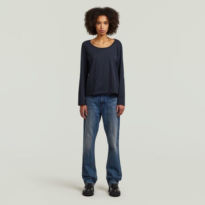 T-shirt met ronde hals en lange mouwen T-shirt met ronde hals en lange mouwen