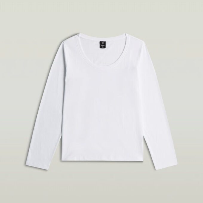 T-shirt met ronde hals en lange mouwen T-shirt met ronde hals en lange mouwen