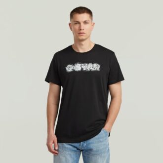 T-shirt met verweerd logo