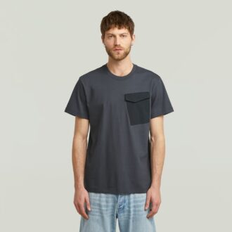 T-shirt met zak van stoffenmix