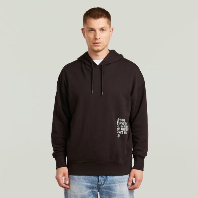 Trui met grafische print en capuchon Trui met grafische print en capuchon