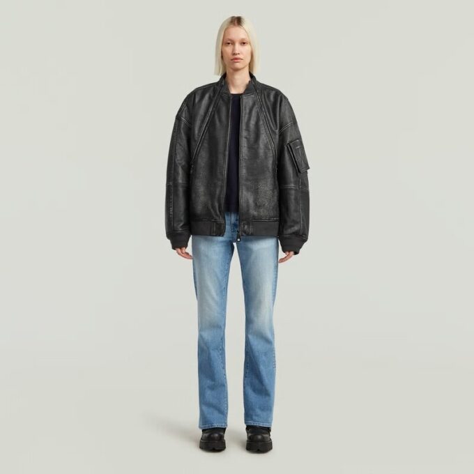 Unisex leren Macro Ballon Bomber Unisex leren Macro Ballon Bomber