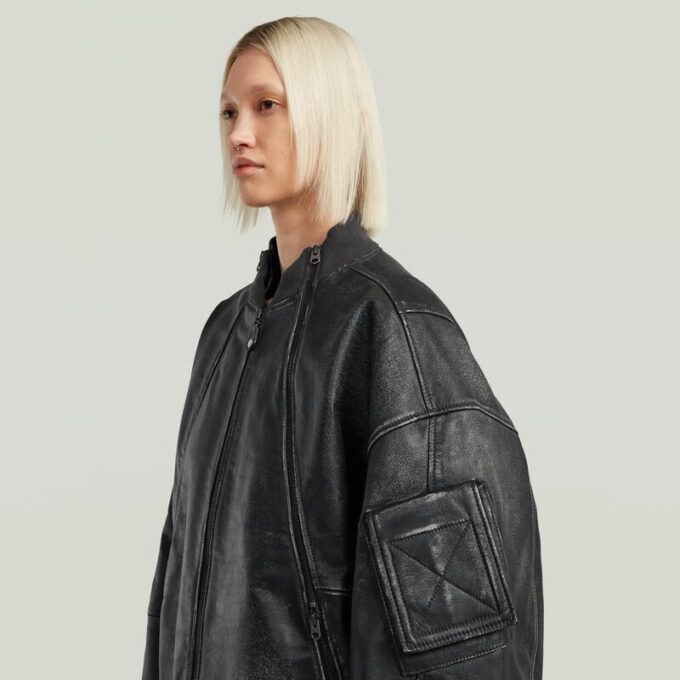Unisex leren Macro Ballon Bomber Unisex leren Macro Ballon Bomber