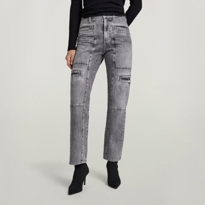 Viktoria Utility High Straight Jeans
