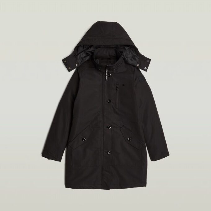 Vodan gewatteerde, slanke parka met capuchon Vodan gewatteerde, slanke parka met capuchon
