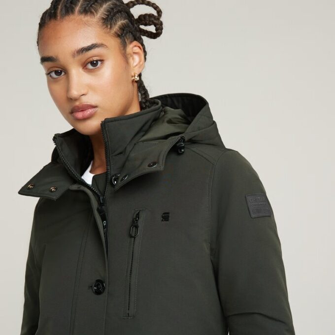 Vodan gewatteerde, slanke parka met capuchon Vodan gewatteerde, slanke parka met capuchon