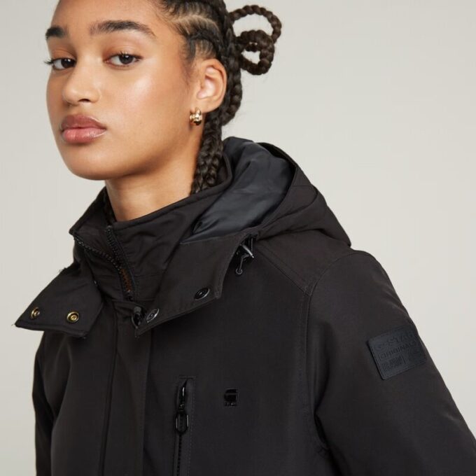 Vodan gewatteerde, slanke parka met capuchon Vodan gewatteerde, slanke parka met capuchon
