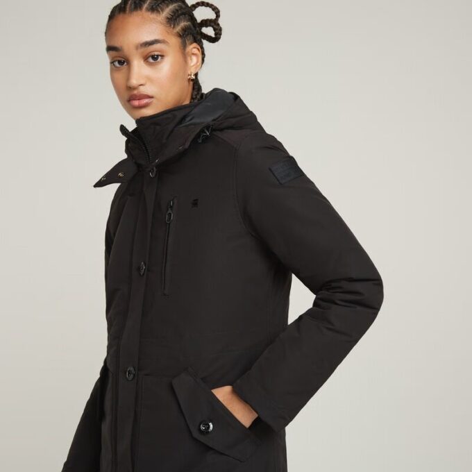 Vodan gewatteerde, slanke parka met capuchon Vodan gewatteerde, slanke parka met capuchon