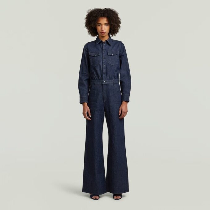 Western jumpsuit met wijde pijpen Western jumpsuit met wijde pijpen