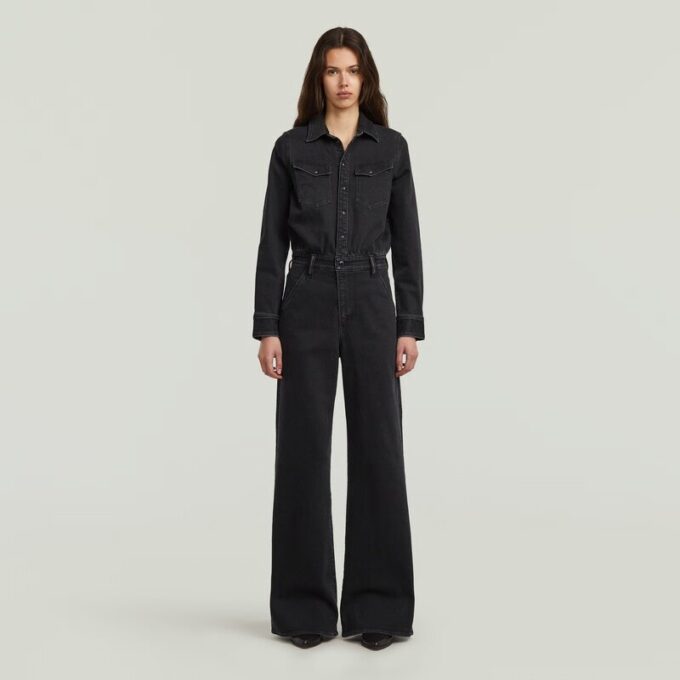 Western jumpsuit met wijde pijpen Western jumpsuit met wijde pijpen