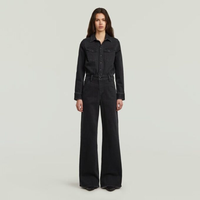 Western jumpsuit met wijde pijpen Western jumpsuit met wijde pijpen