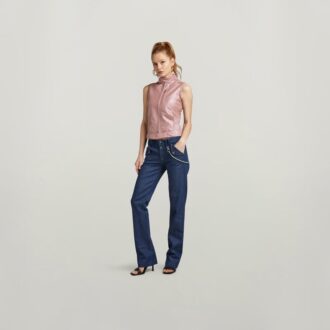 Y2K leren vest