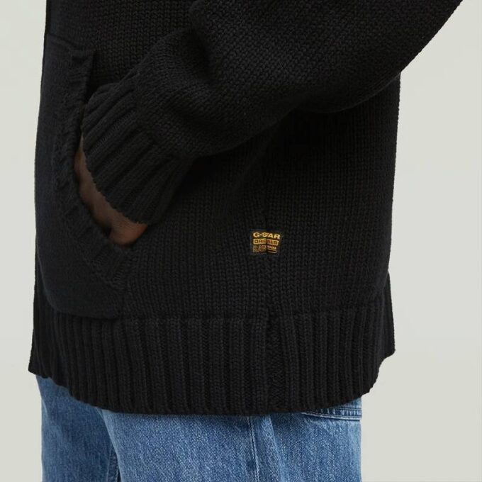 Zware gebreide hoodie met rits Zware gebreide hoodie met rits